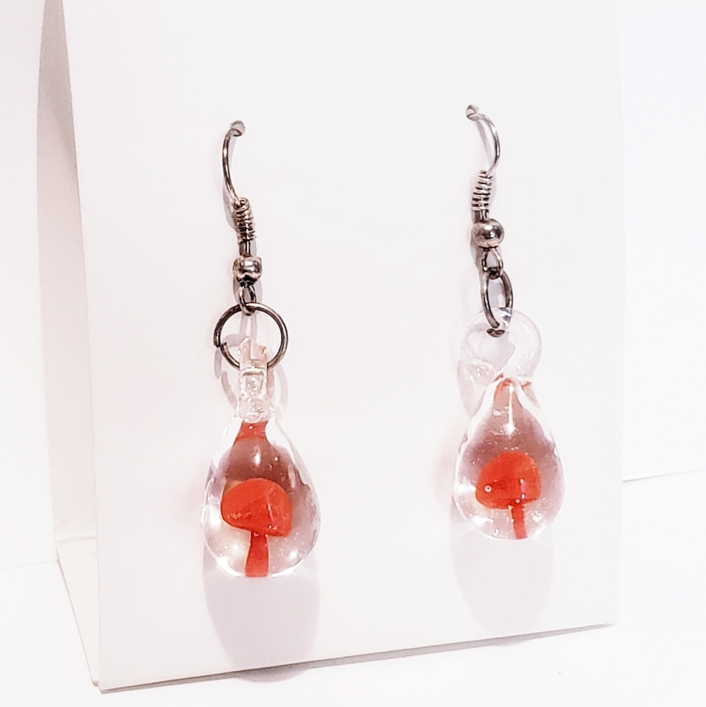 N. Murano Glass Drop French Hook Earrings